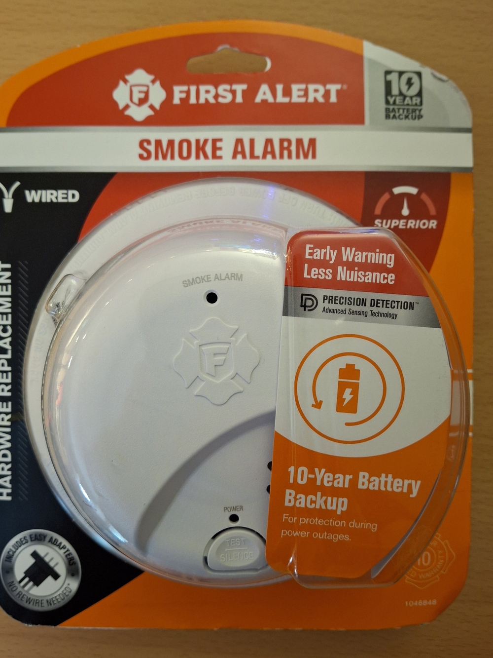 First Alert Hard-Wired Smoke Alarm w/10-Year Battery Backup SMI105-AC White